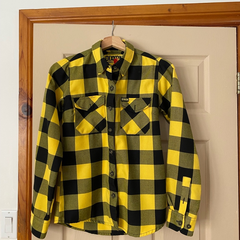 DIXXON Yellow and Black Plaid Women's Top